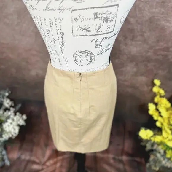 Cedric Charlier Knee Length Pencil Skirt Tan Size 8